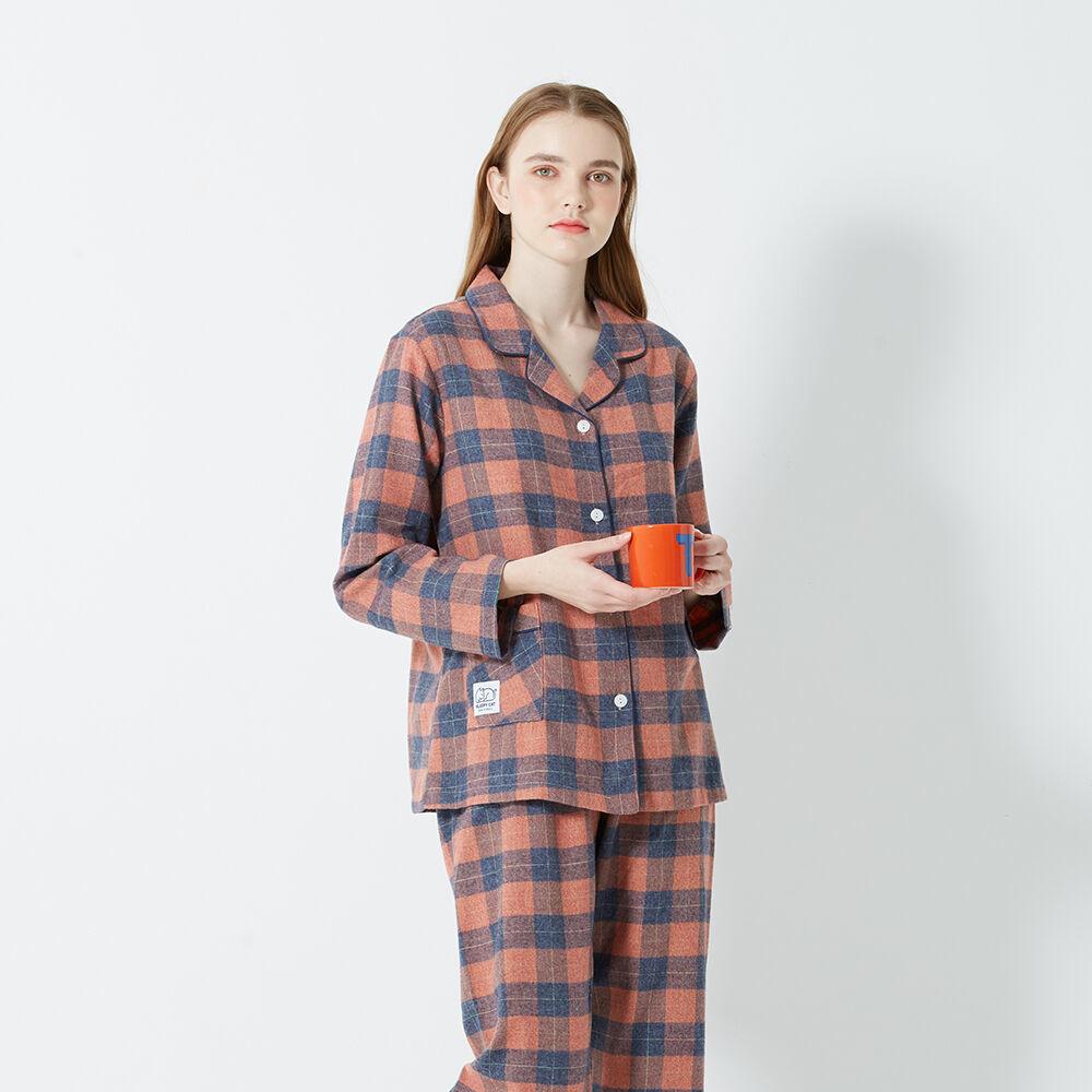 슬리피캣 파스텔체크 기모 커플파자마