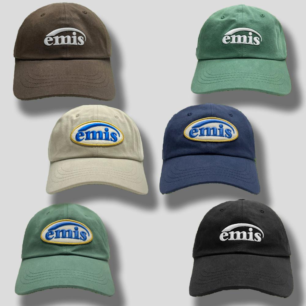 EMIS 이미스 24SS 뉴로고 와펜 볼캡 모자(그린/네이비/브라운/블루/베이지/블랙)