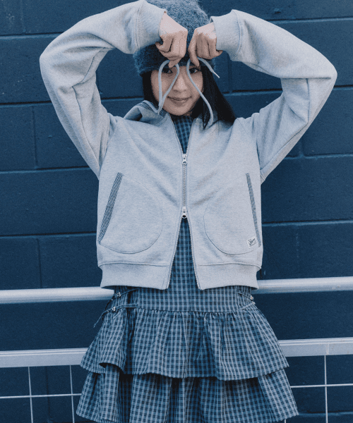 체크배색 후드집업_MIWJMG426C