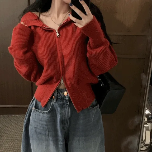 [간절기추천템] 올데이 여리여리 데일리 나그랑 투웨이 워머 데일리 니트 가디건 긴팔집업