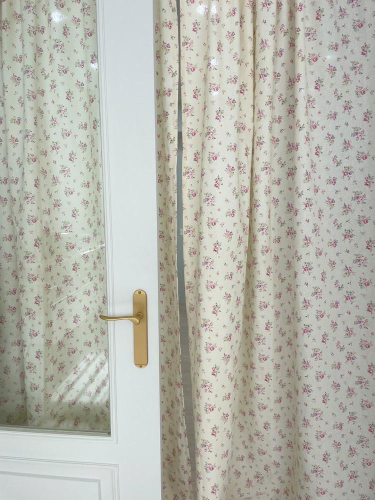 cottage floral curtain 린넨 꽃무늬 커튼 플라워 레트로 빈티지 아이방