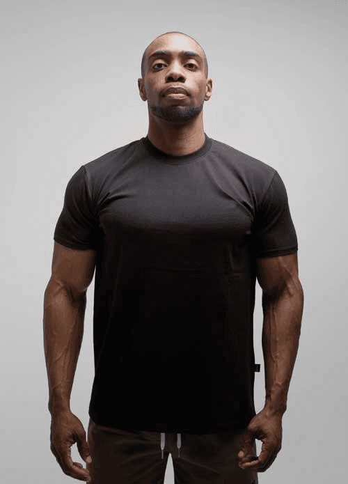 언브로큰 무지 머슬핏 반팔 블랙