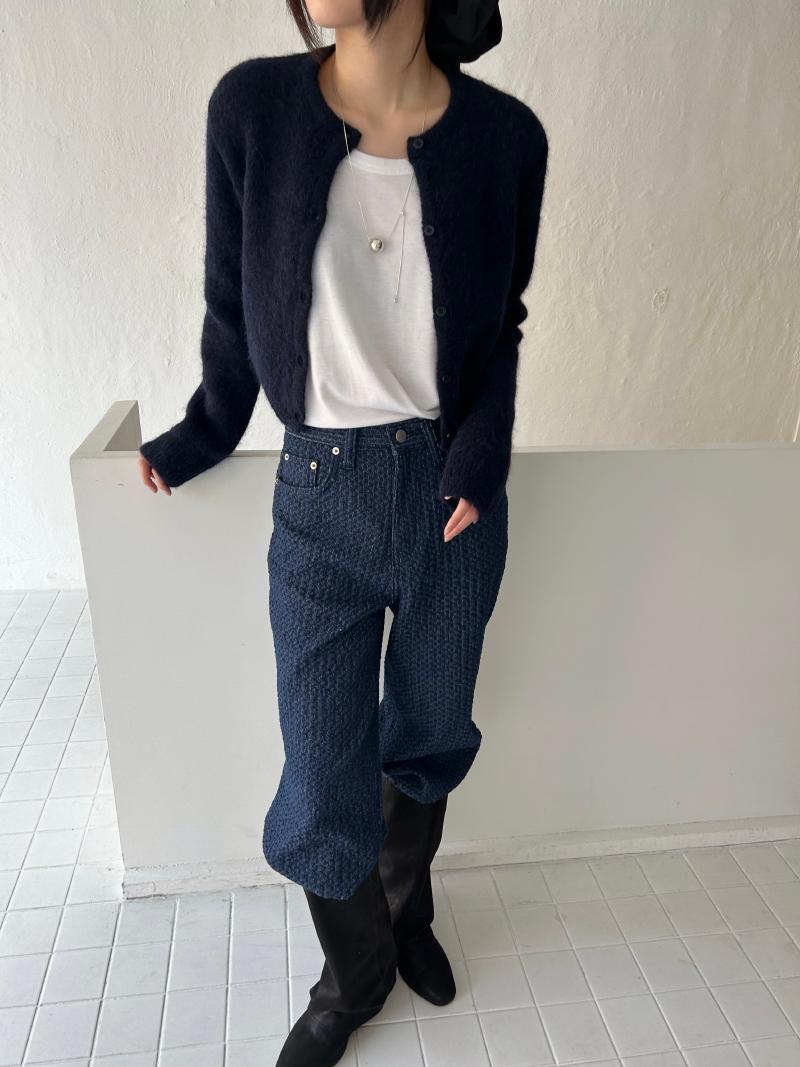 자카드 데님팬츠