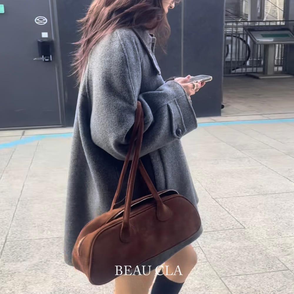 세라비 하퍼 핸드메이드 하프 코트 호주산 메리노 울100 레글런 비조 2col