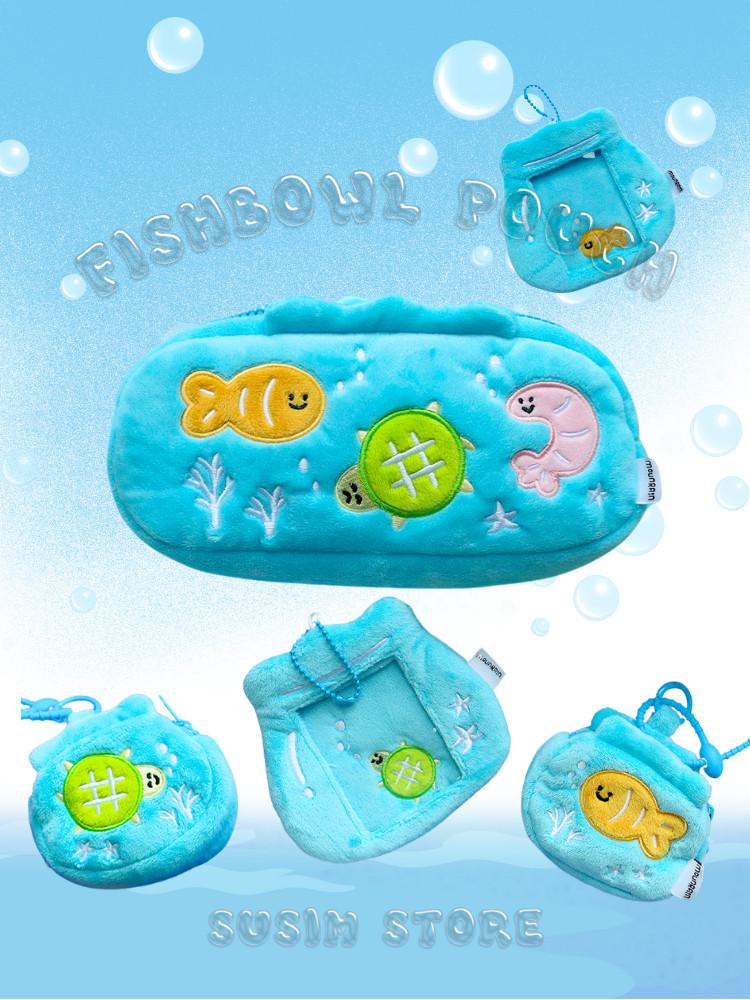 수심 Fishbowl Pouch 어항 파우치 미니 에어팟 가방 필통 포카홀더 여름 펜케이스