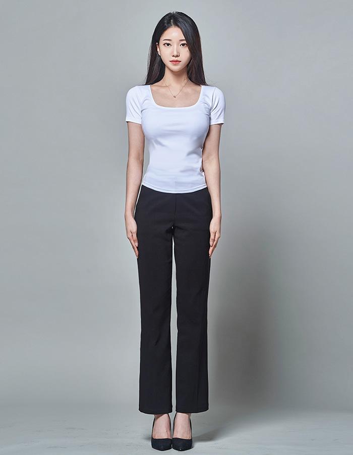 2022 [U-우먼] 슬림핏 와이드유넥 티셔츠