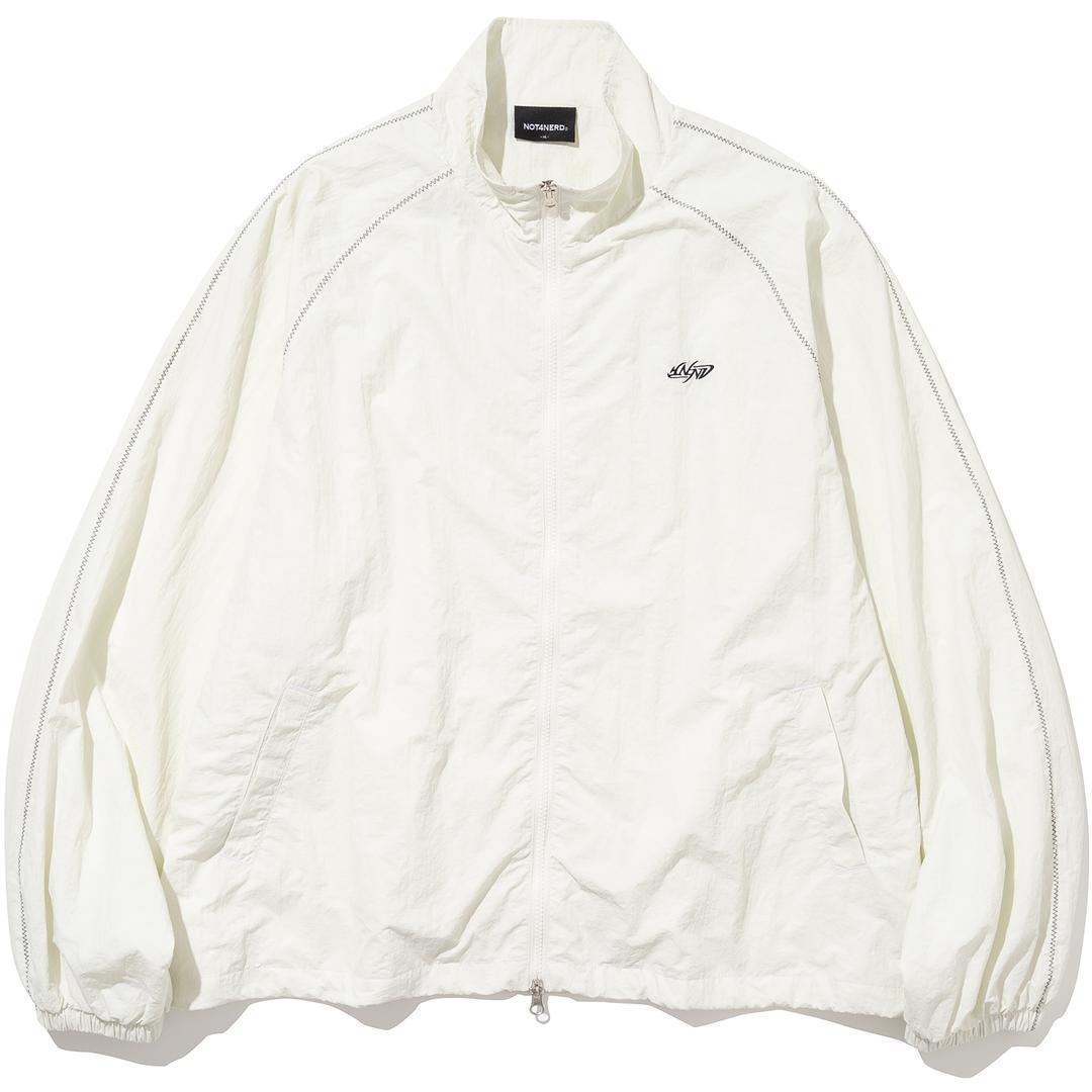 Nylon Tribal Logo Windbreaker Jacket - Ivory