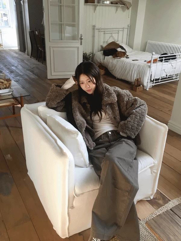 [겨울/뽀글이/양털자켓] 블러 덤블 무스탕 자켓