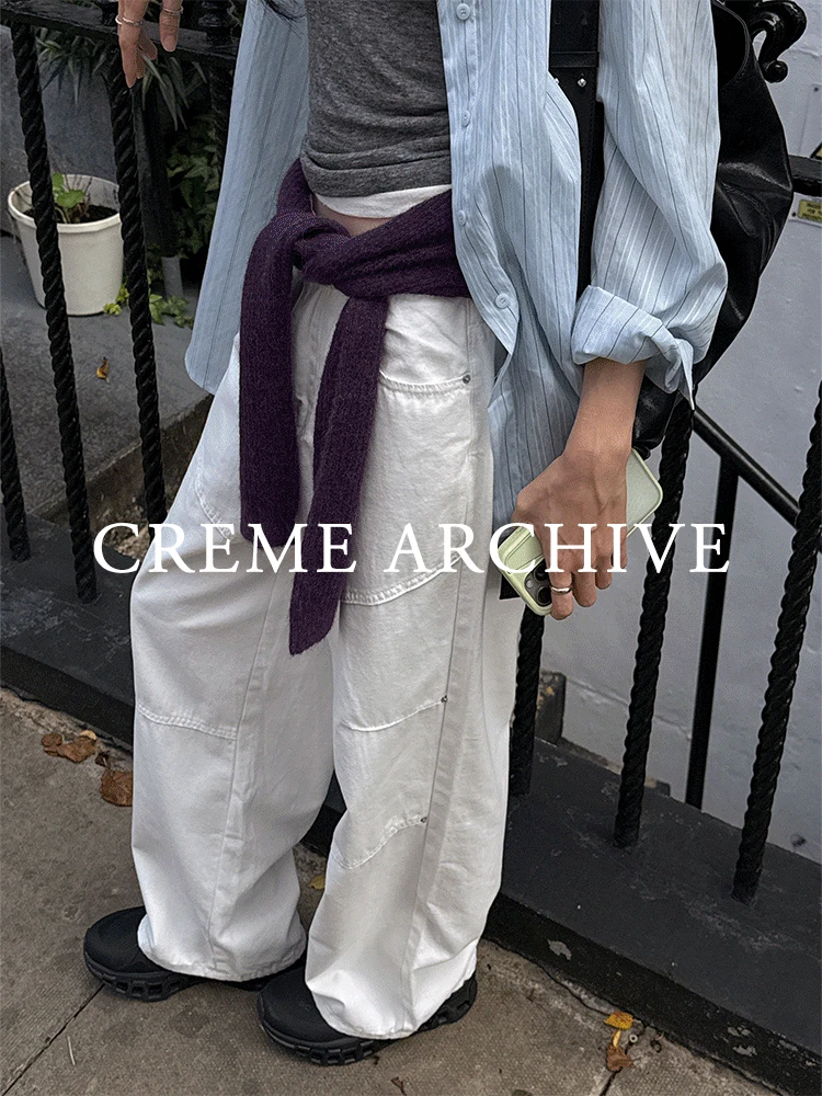 [CRÈME ARCHIVE] 웨건 절개 리벳 팬츠