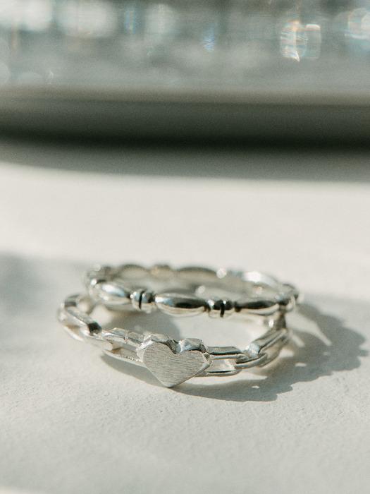 [silver925]vintage flat heart ring