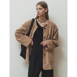 Single suede jacket_Beige