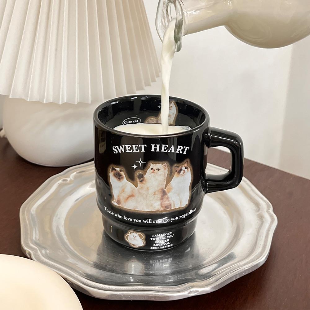 [바소드솔] 스위티 키티 컵 귀여운 감성 고양이 실사 머그컵 홈카페 집들이선물 신혼선물