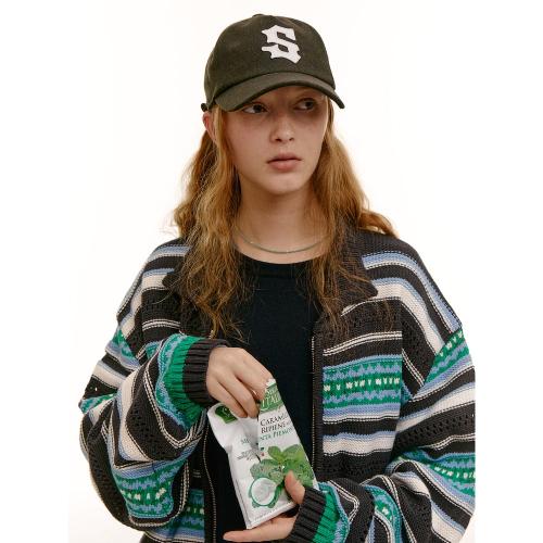 (UNISEX) 울혼방 뉴핏 아플리케 볼캡  카키