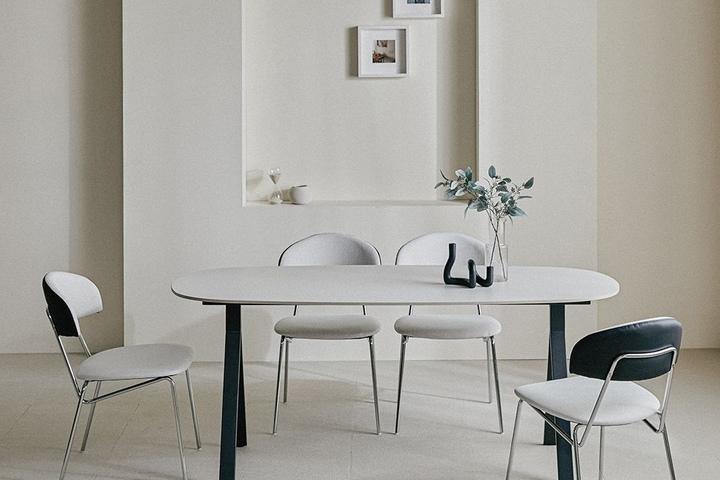 나폴리 12T 포세린 세라믹 타원 식탁테이블 블랙 1600/1800/2000 (3size)