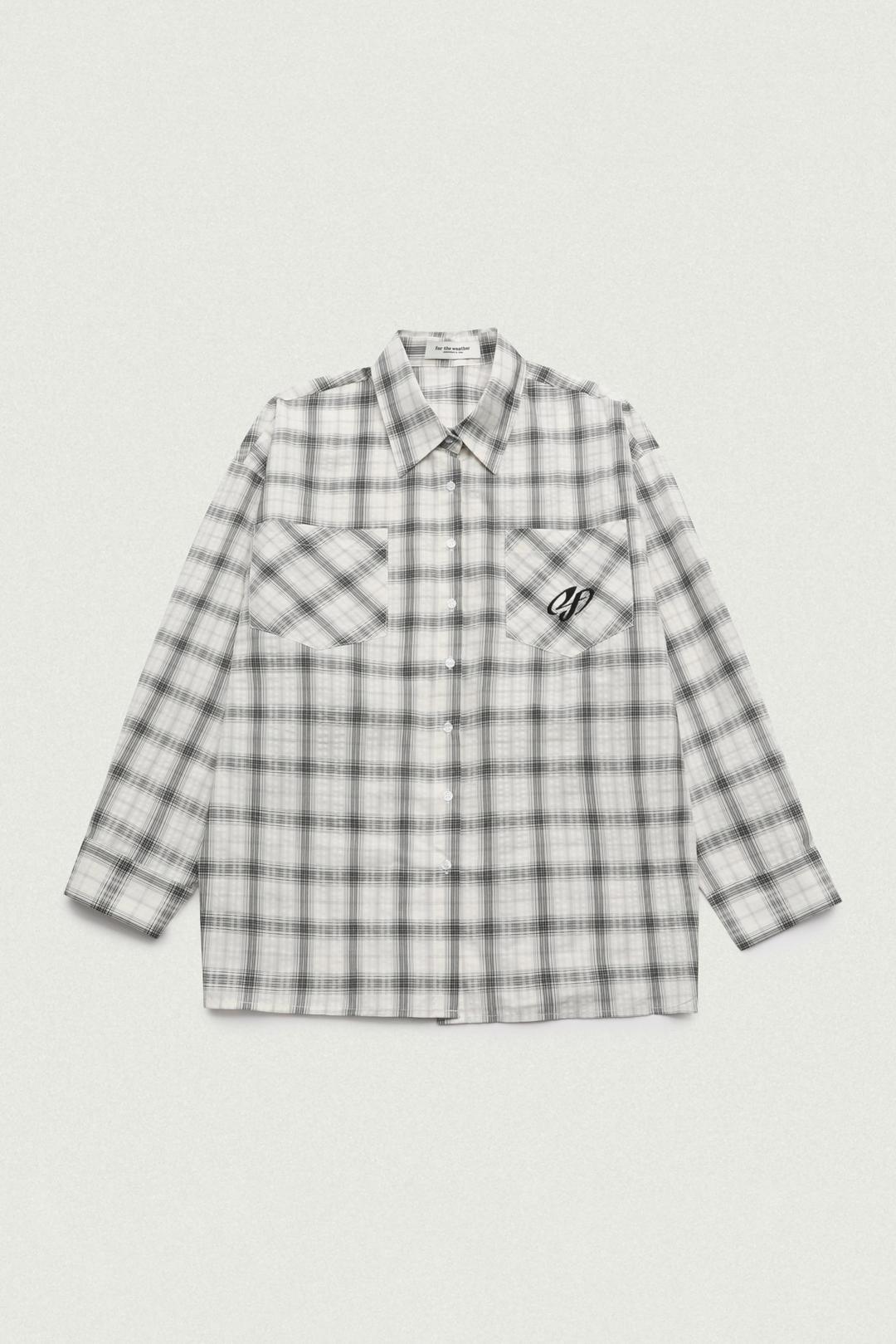 Back pintuck check shirt (Ivory)