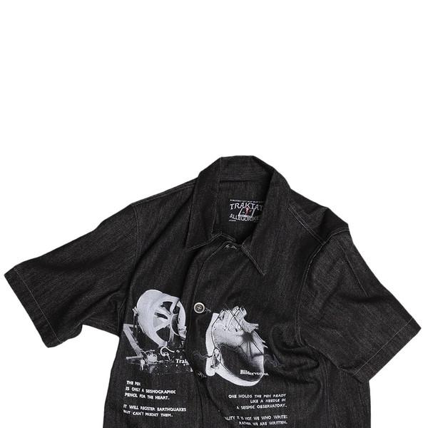 The Pen Is a Seismographic Pencil for the Heart Denim Half Shirt Jacket