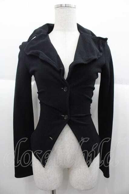 alice auaa / ワイヤー襟カーディガン  黒 I-25-10-04-064-AA-TO-HR-ZI