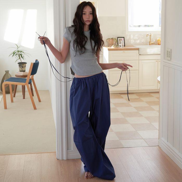 slit double tie wide pants (3Color)