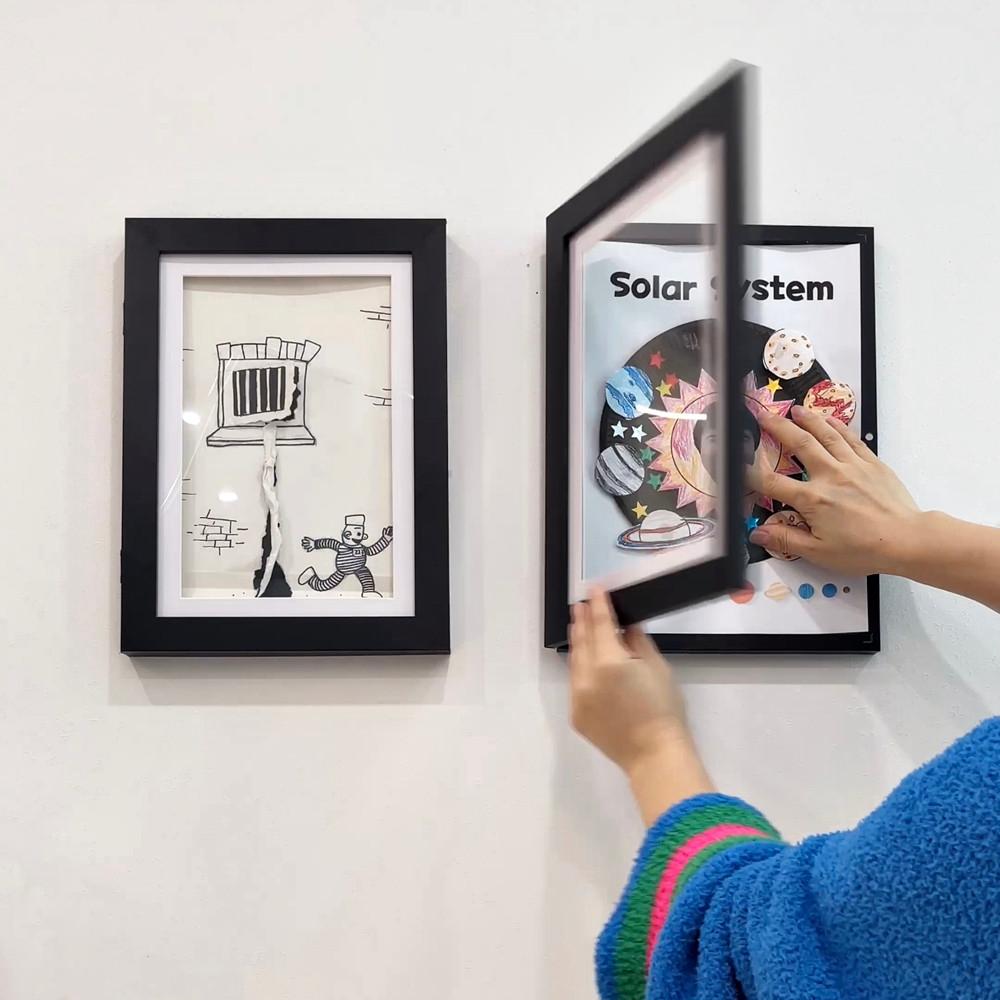 [당일발송] 그림보관액자 아트프레임 키즈플립액자 전면오픈 150장액자