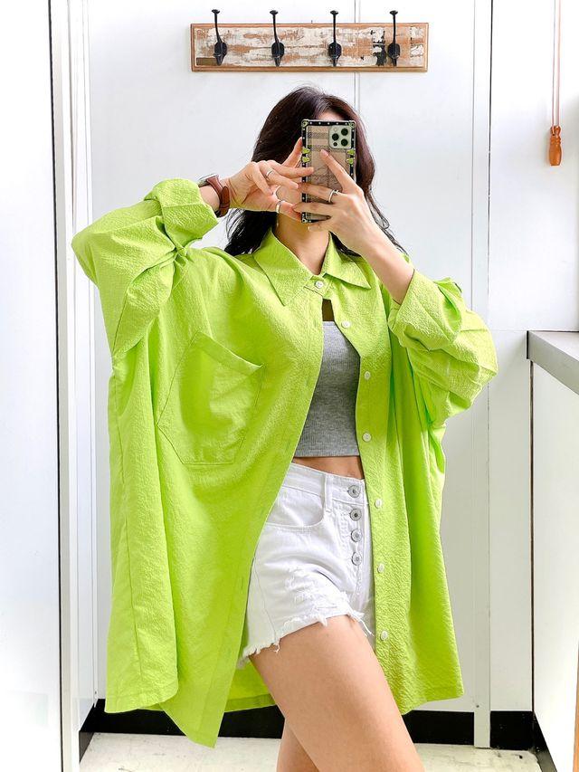 [여름아우터인기] ﻿뮤즈 남방 셔츠 오버핏 여름 블라우스 롱셔츠