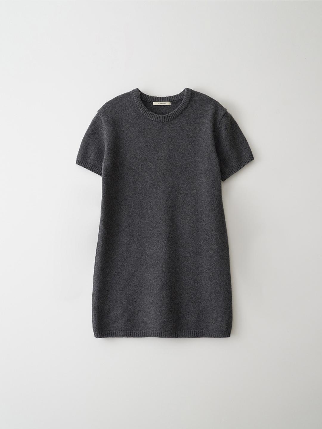 Merino Wool Knit Dress with Warmer - Grey