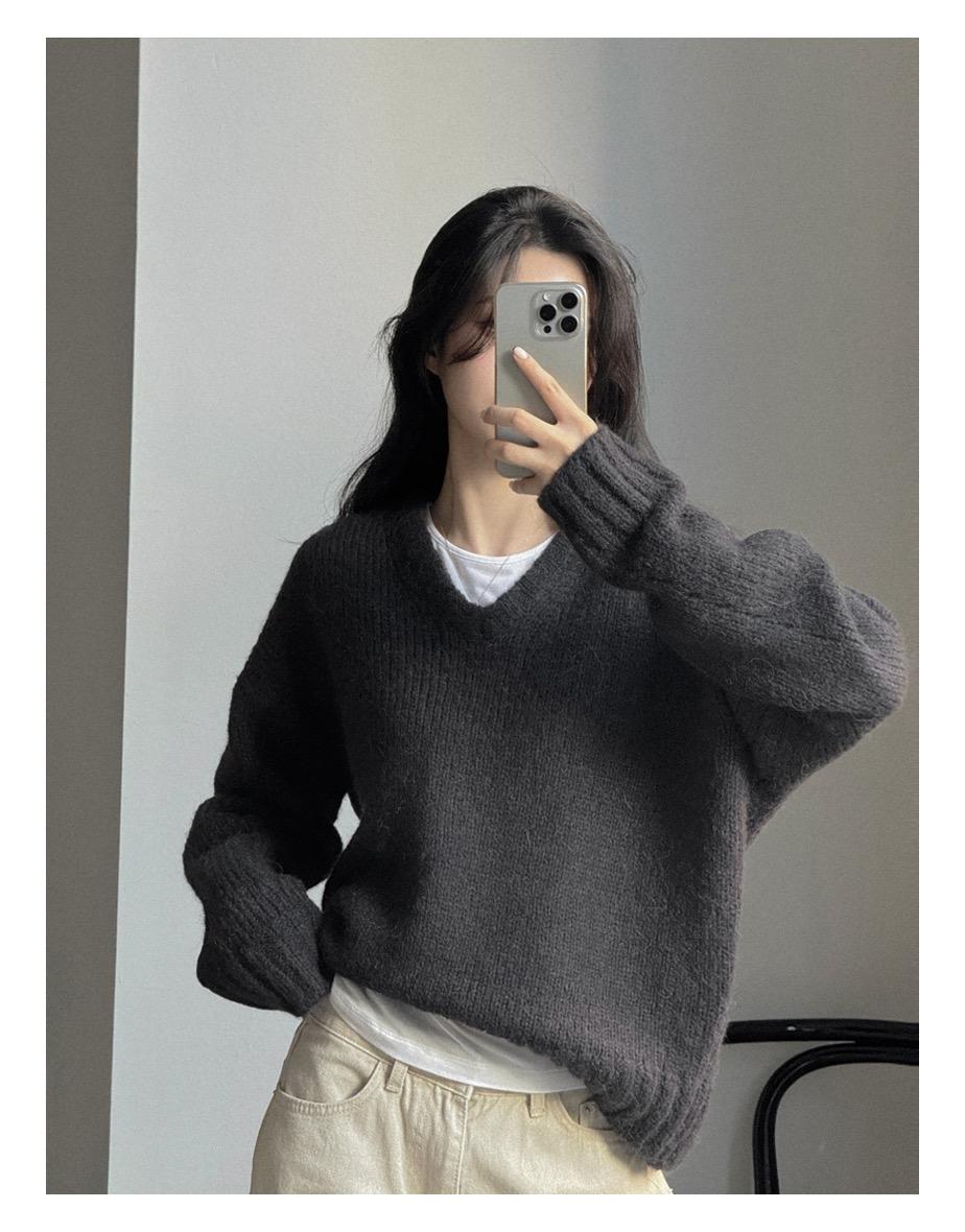 보이드 알파카 브이 니트 (2colors)