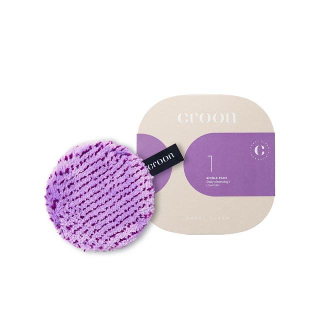물만으로 깨끗하게 친환경 클렌징 퍼프 크룬 엔젤퍼프 싱글팩 세안용 (라벤더 1개)