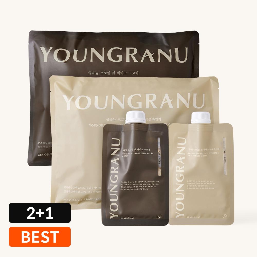 프로틴 핏 쉐이크 - 장영란 단백질 (곡물 흑임자맛 & 코코아맛 교차선택 가능)