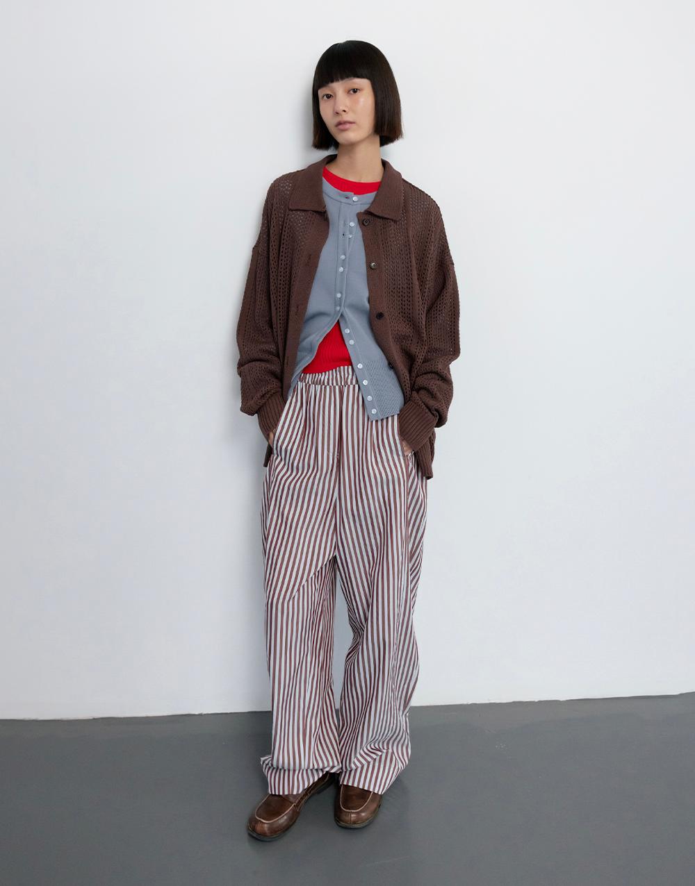 25SS CROCHET OVER-FIT CARDIGAN / BROWN