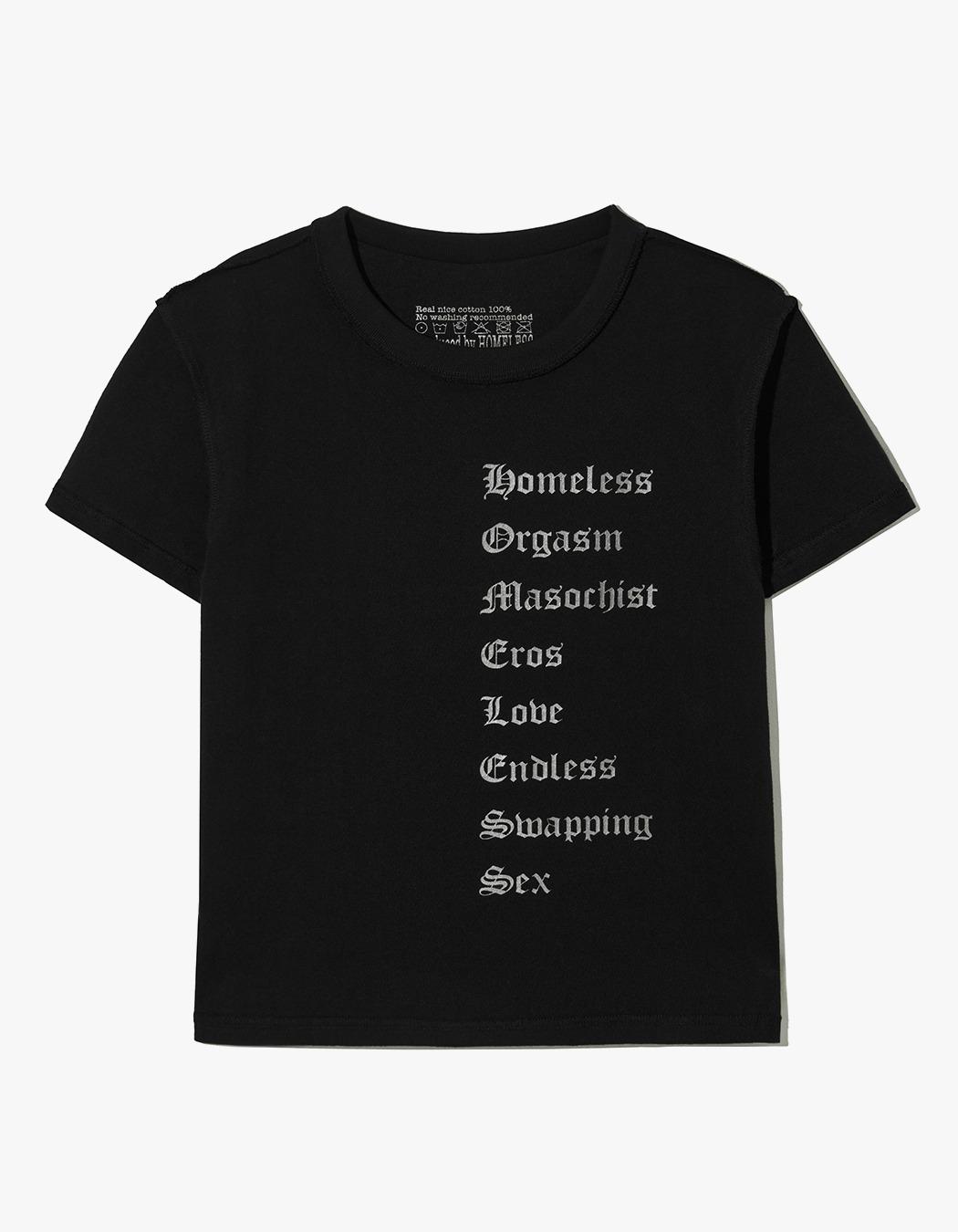 length inside out M crop S sleeve - Black