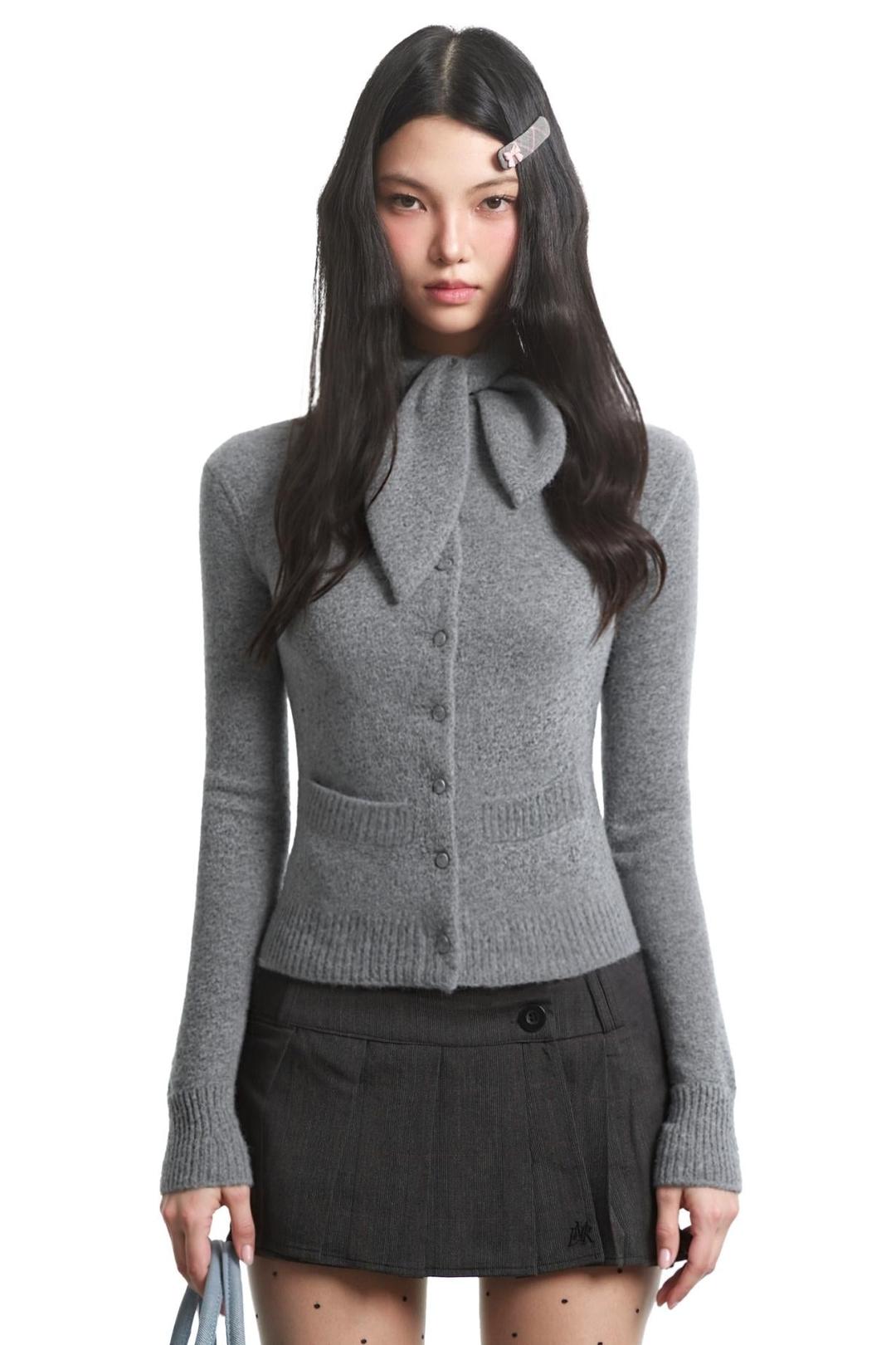 가을 & 겨울 니트 탑 - Dark Gray / S