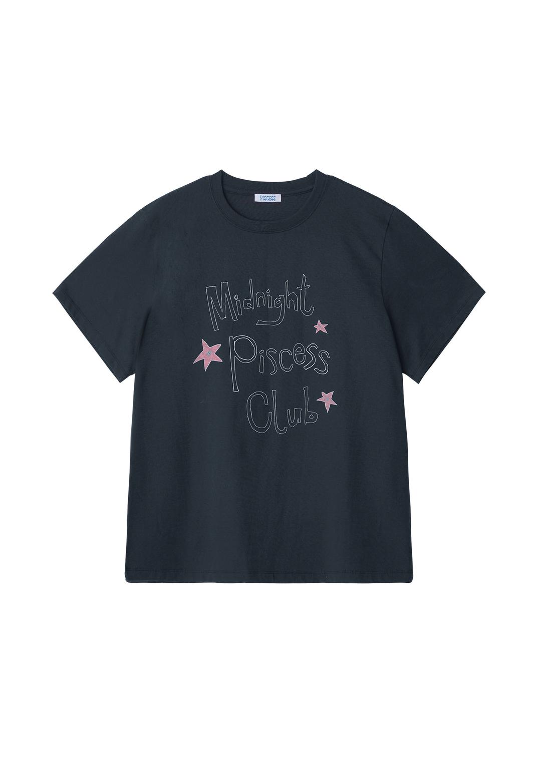Handwriting Oversized T-shirt_Navy