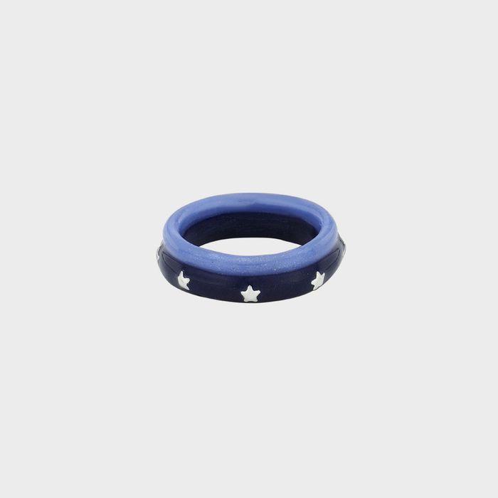 star two track ring-blue