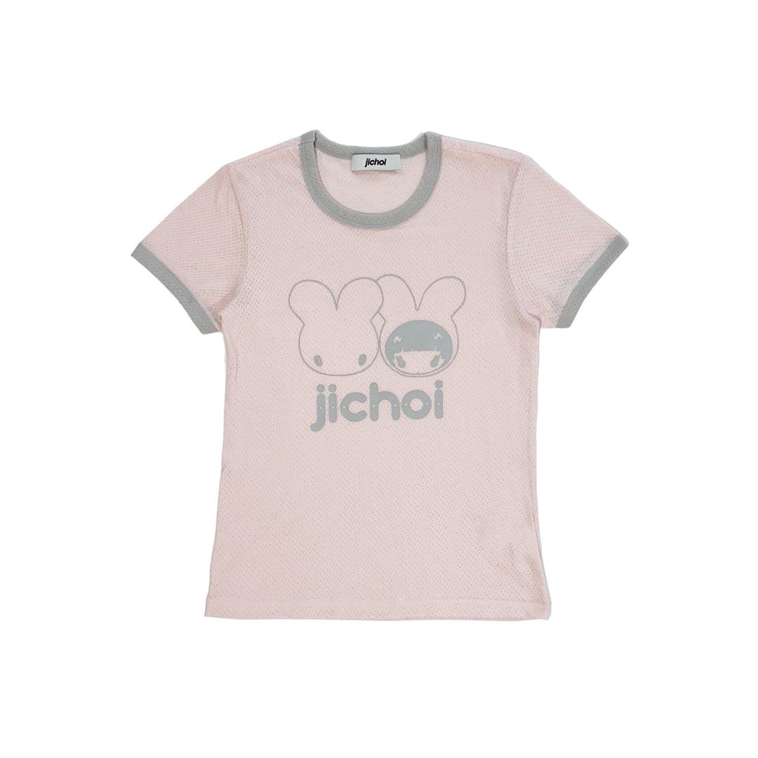 SS24 FITTED LOGO T-SHIRT (BABY PINK & PORCELAIN)