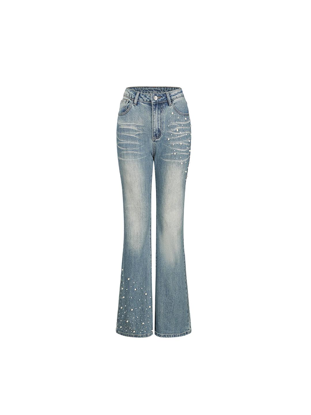 pearl vintage flared denim