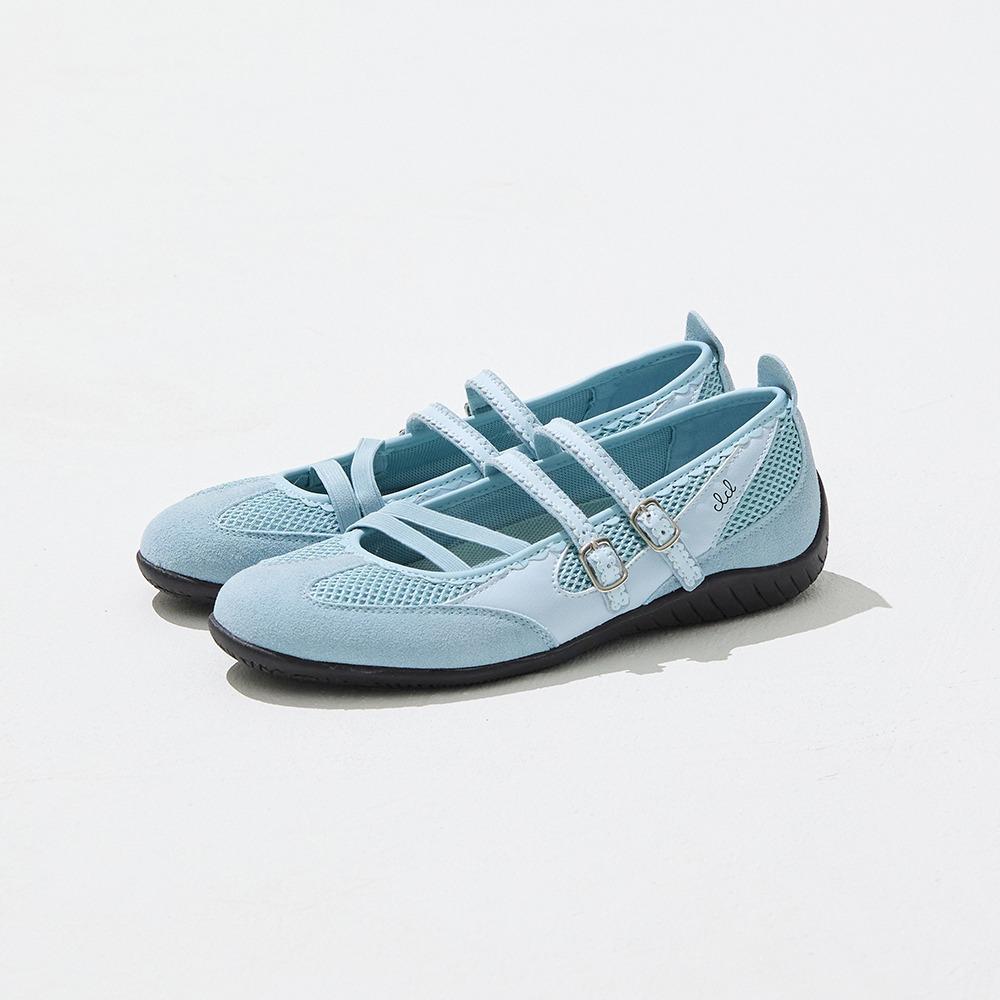[8월 말 출고] Nudge Strap Flat Shoes - Blue