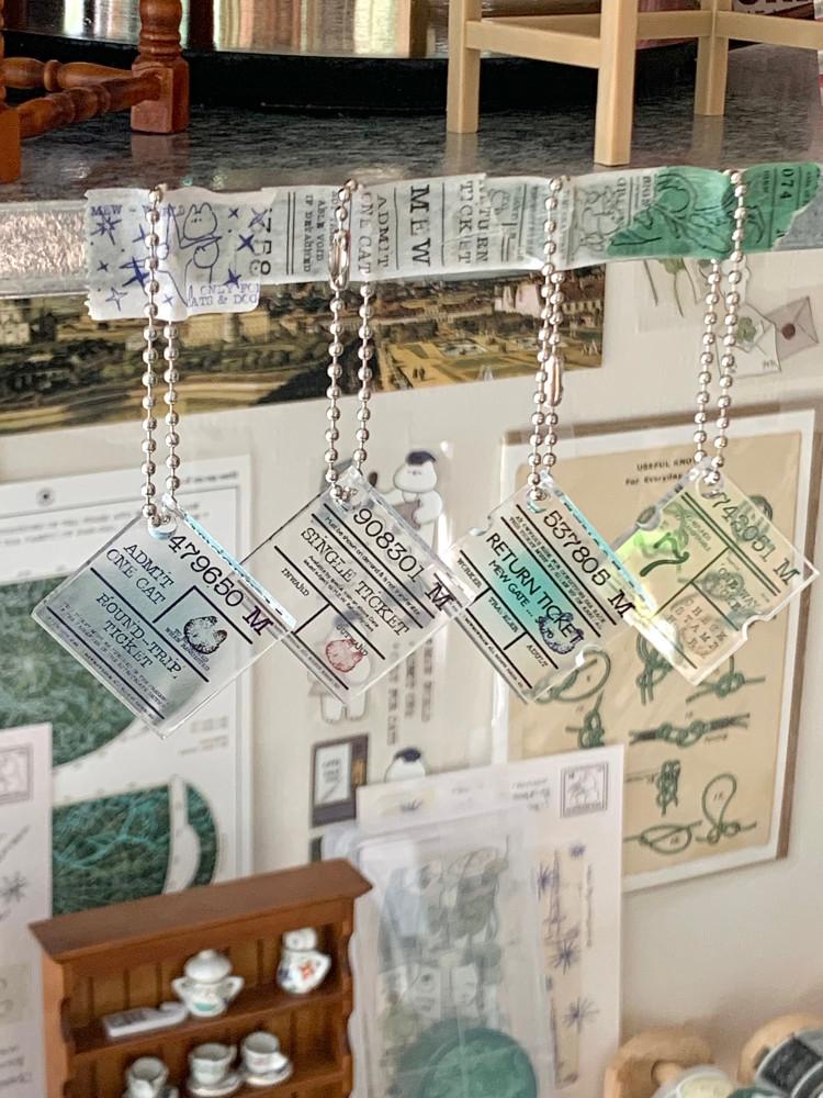 [bye-sale][복수구매할인][mewmewbeam] Mini ticket keyring (4종)