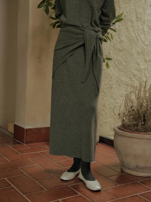 VELOUR CASHMERE SHAWL MUFFLER_CHARCOAL