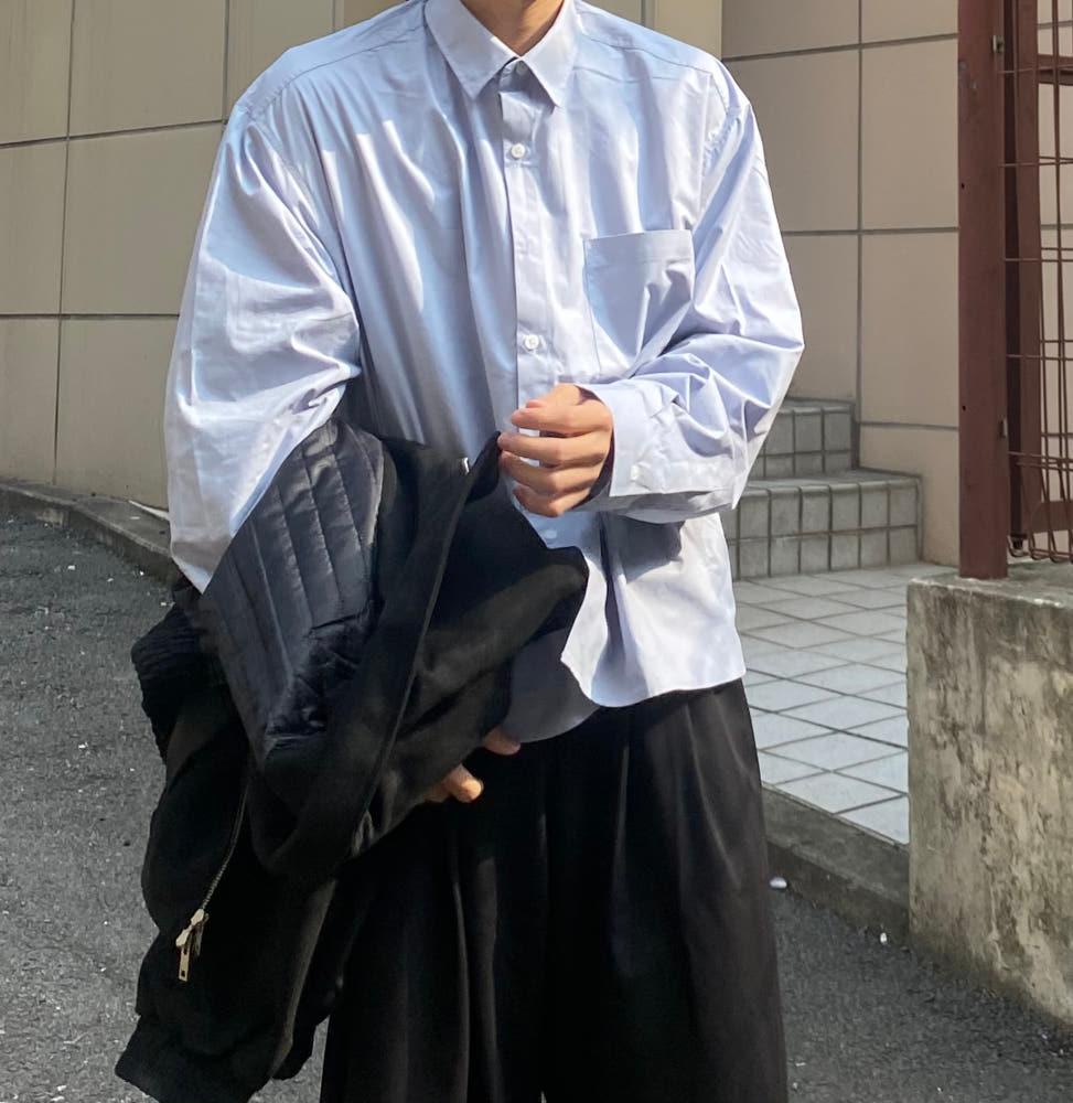 남녀공용 미니멀 오버핏 크롭셔츠 남자크롭셔츠 단정한룩 결혼식장코디