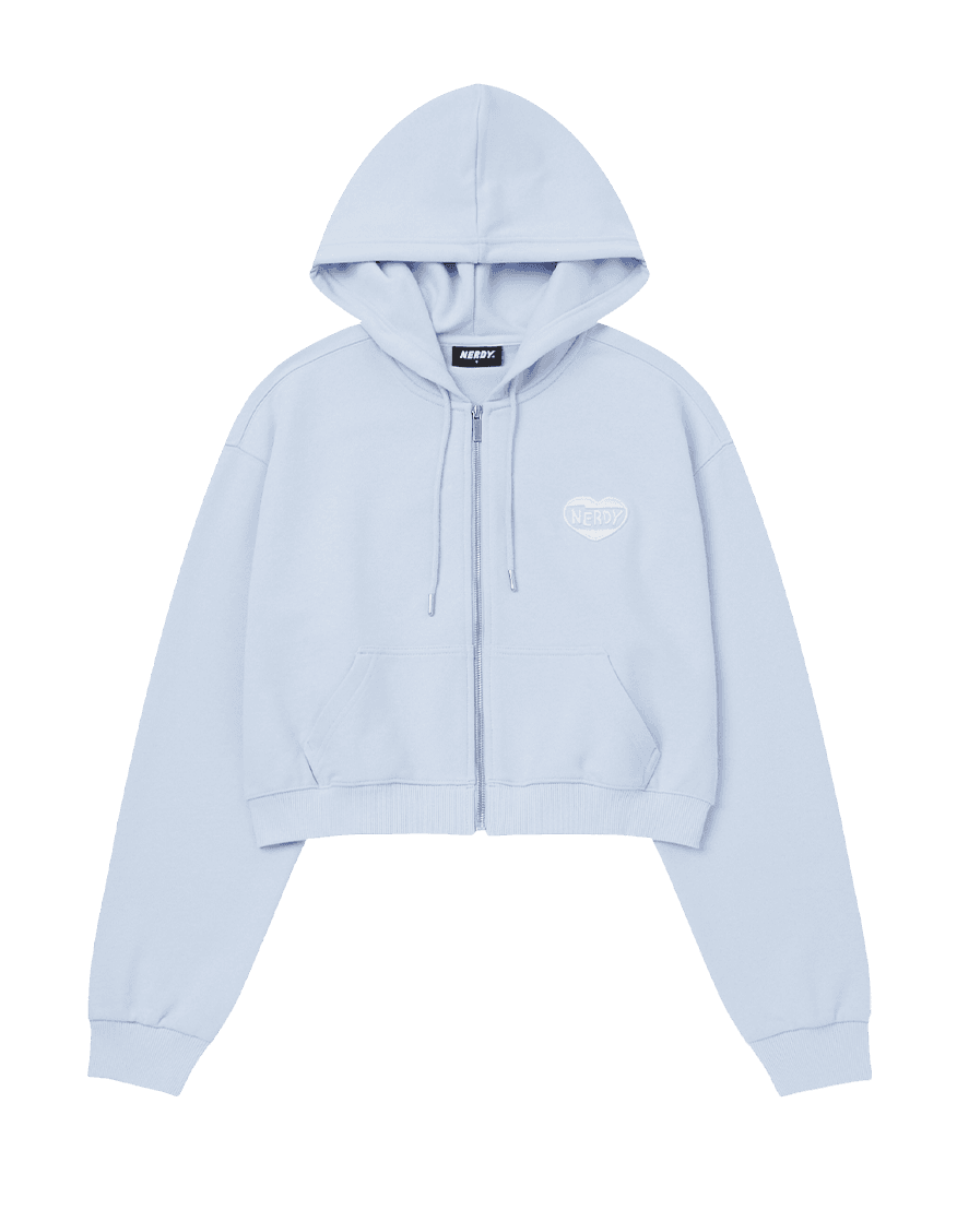 우먼스 수플레 크롭 후디 집업(24SS) 페일블루