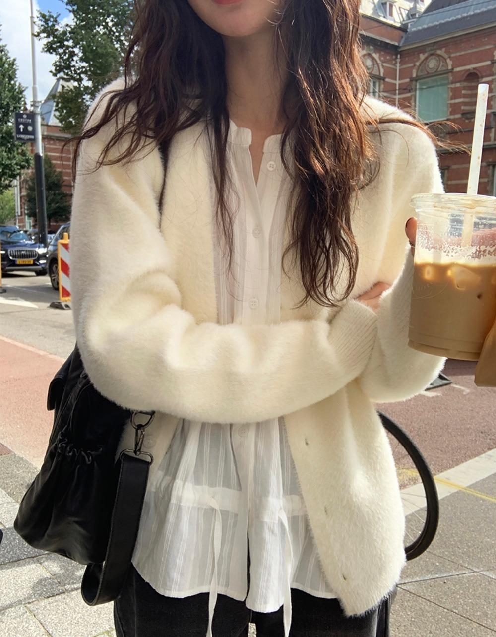 오브나인 아티 모헤어 cardigan *아이 1주 소요