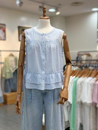이런 상품 어때요? 써스데이아일랜드 슬리브리스 블라우스 t254mbl290