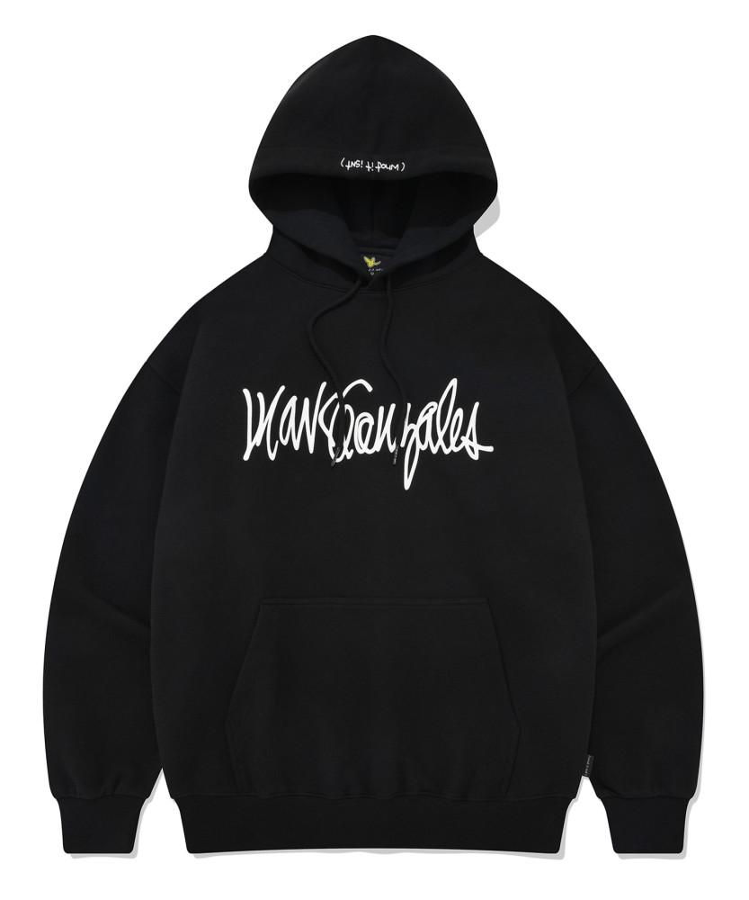 왓잇이즌 마크곤잘레스 후드티 SIGN LOGO HOOD BLACK 와릿이즌
