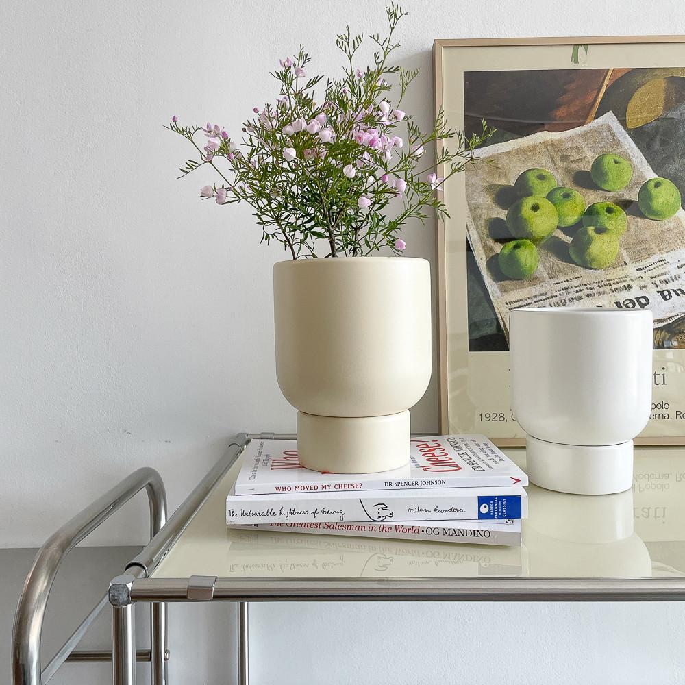 메이 팟 인테리어 가드닝 텃밭 받침세트 홈가드닝 식물 세라믹 화분