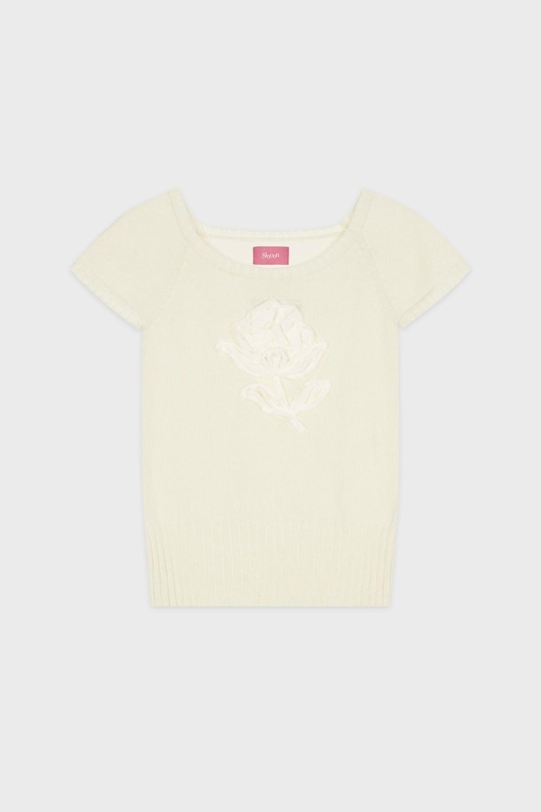 Flower Raglan Knit (Cream)