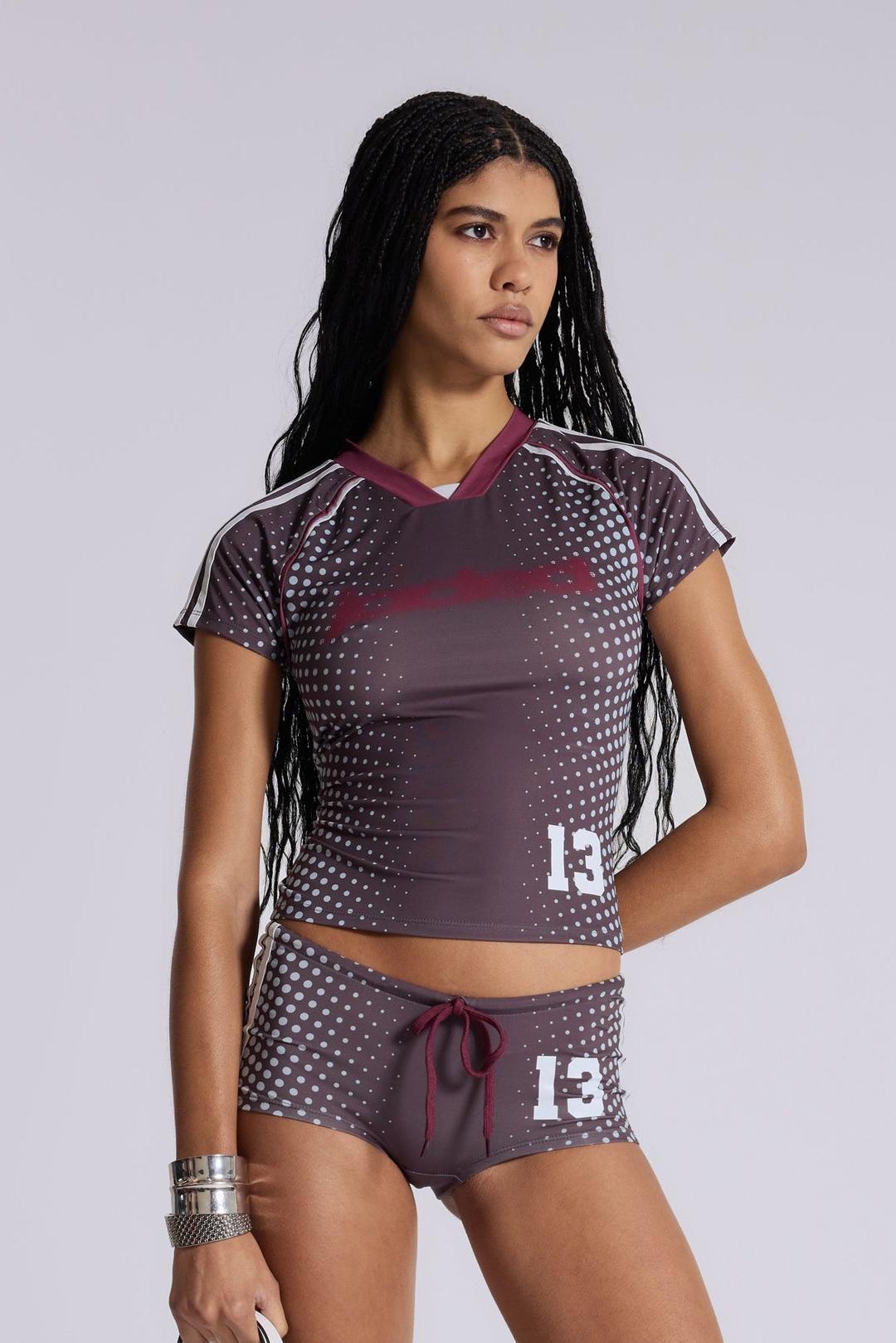 Illusion No.13 Football Baby Tee - XXS / Multi