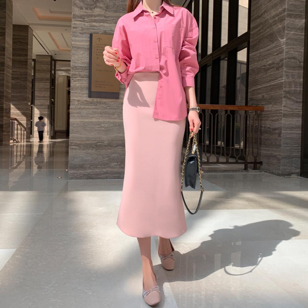 일등공신 양면 머메이드 스커트 (사방스판 허리밴딩)