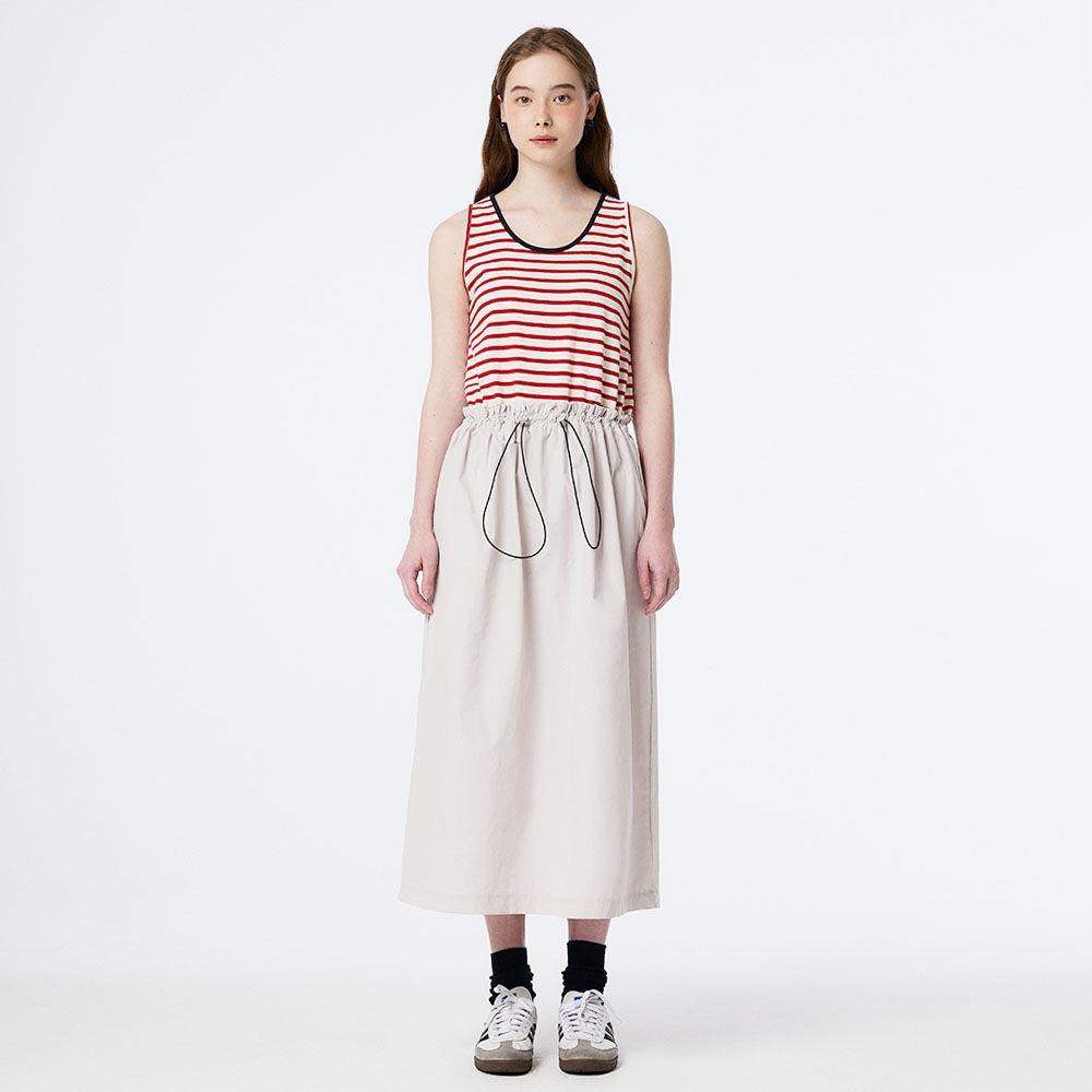 MARINE STRIPE SLEEVELESS DRESS (RED)
