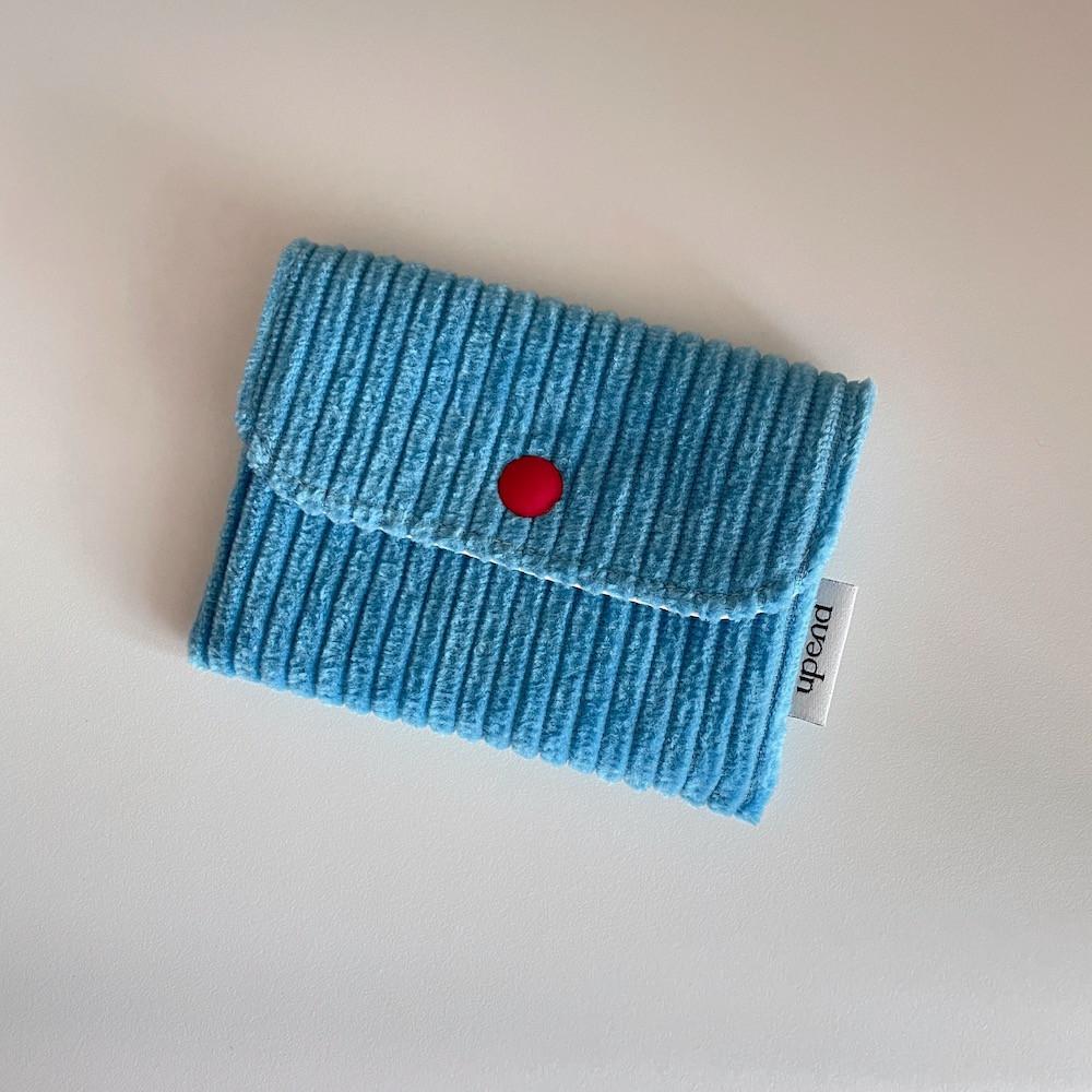 Button Card Wallet corduroy (blue) 코듀로이 카드지갑