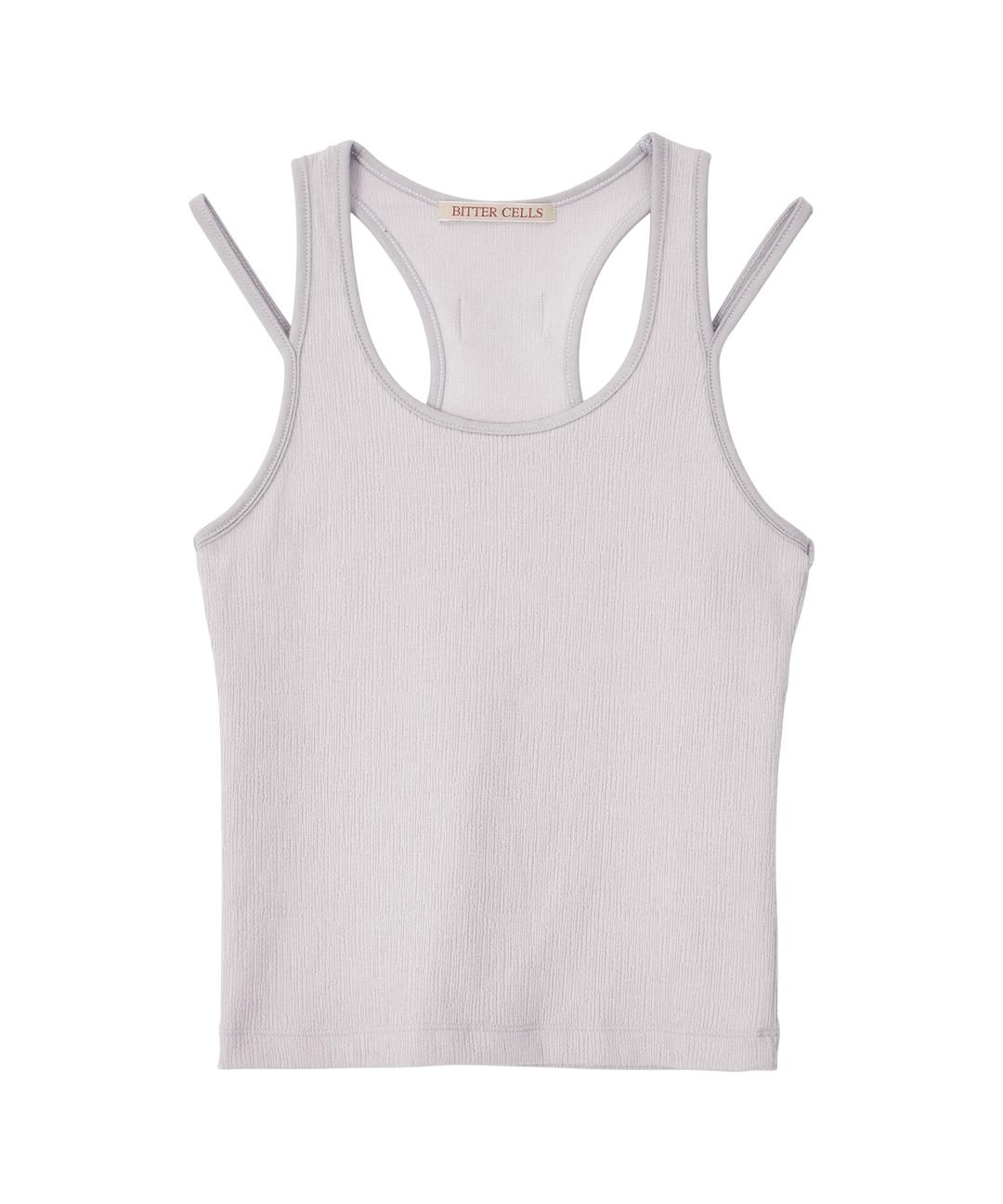 Double Strep Sleeveless-Light Grey